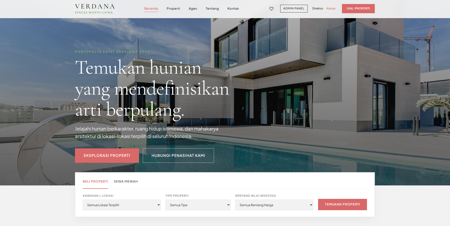 VERDANA — Platform Website Properti Mewah & Real Estate Eksklusif (CMS Siap Pakai)