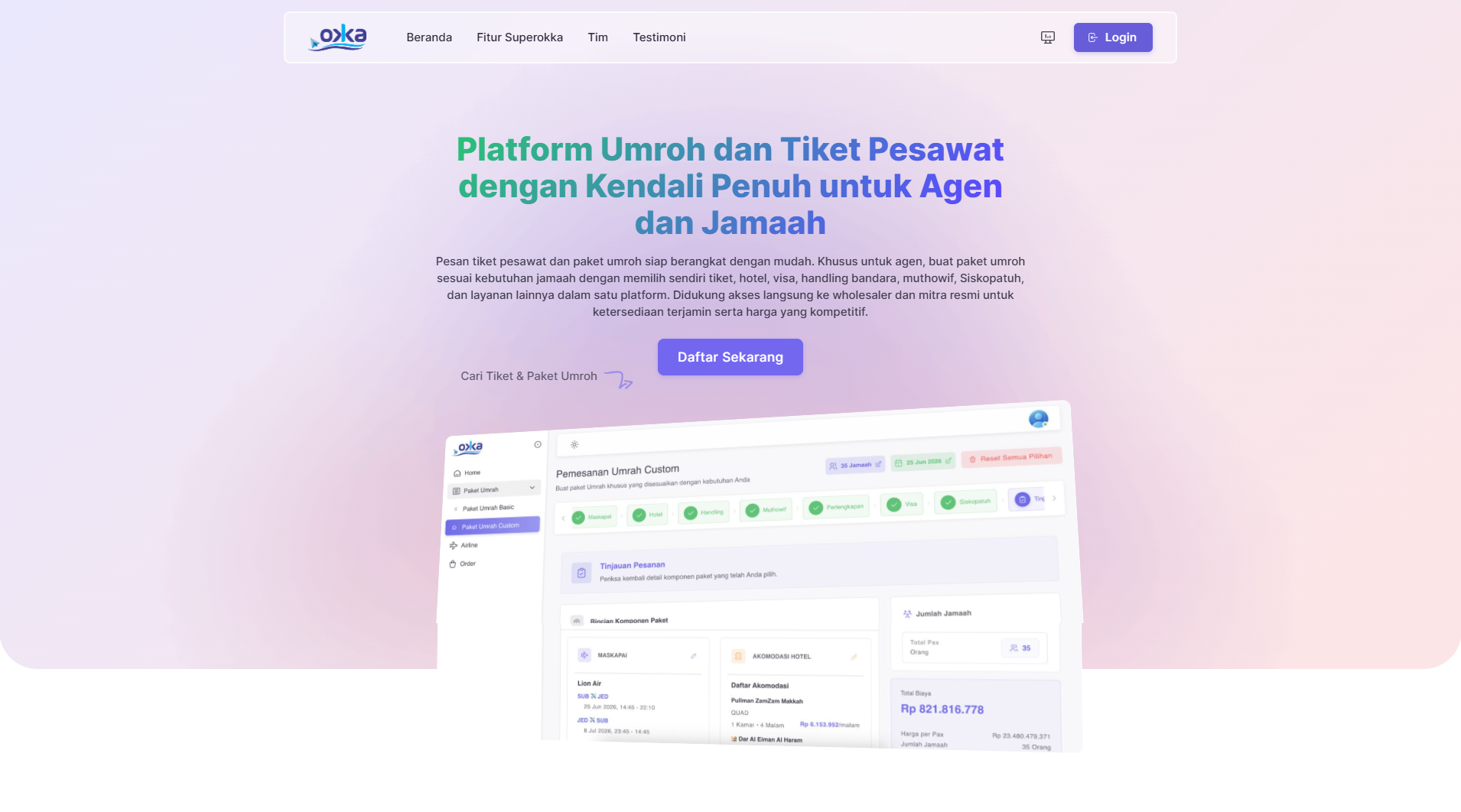 Superokka Travel — Platform B2B & B2C Manajemen Travel Umrah & Tiket Pesawat Terintegrasi